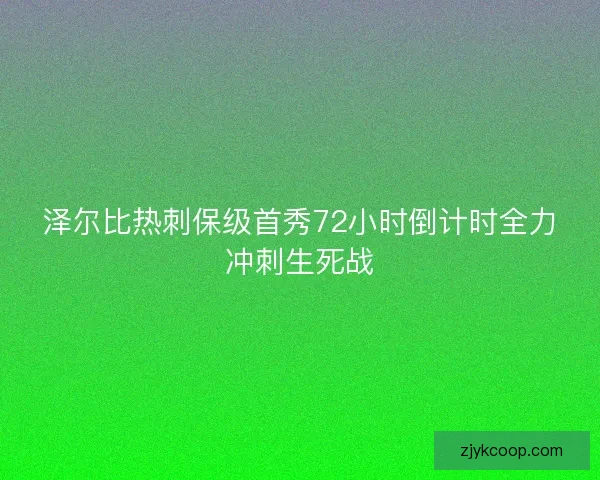 泽尔比热刺保级首秀72小时倒计时全力冲刺生死战